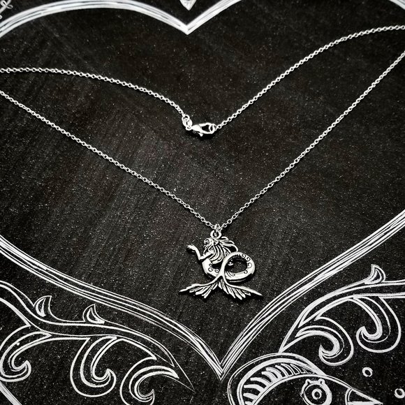 Sea Siren Mermaid Silver Necklace - Picture 3 of 4